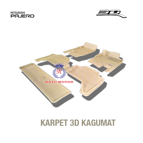 SALE ... ! ! !  Karpet 3D KAGUMAT PAJERO SPORT 2007-2014 Cream  Bahan Polyester MAXpider