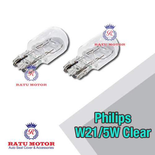 Bohlam Philipis W21/5W Tancap Besar Kaki 2, Warna : Clear (@ 2 Pcs)