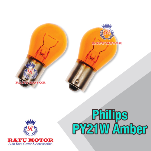 Bohlam PHILIPS PY21W 12V Amber (Orange) Putar Kaki 1 (@ 2 Pcs)