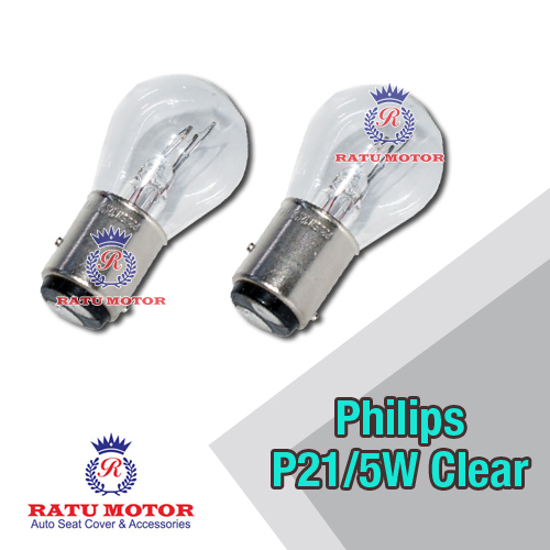 Bohlam PHILIPS P21/5W 12V Clear Kaki 2 (@ 2 Pcs)