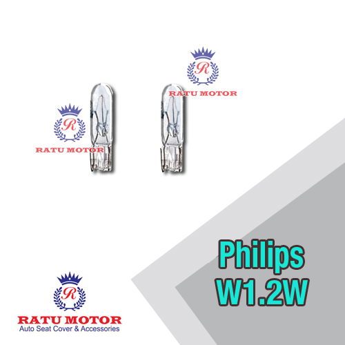 Bohlam PHILIPS W1,2W 12V Clear Tancap Mini (@ 2 Pcs)