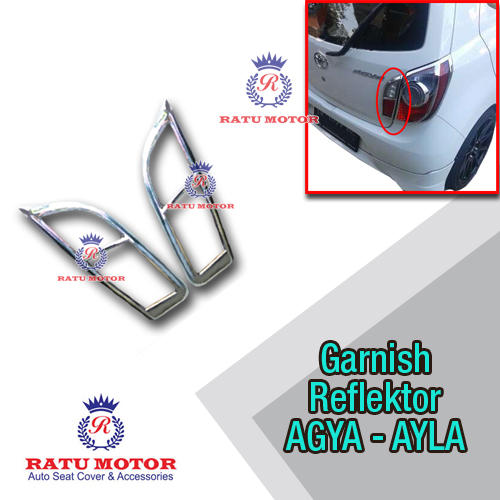 Garnish Reflektor Stoplamp AGYA 2013-2016 Model Sporty Chrome