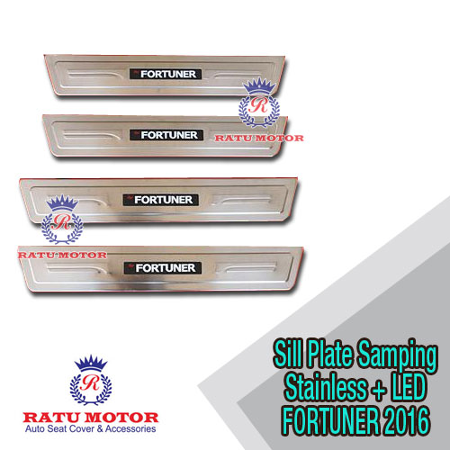 Sill Plate Samping All New FORTUNER 2016 Stainless + LED