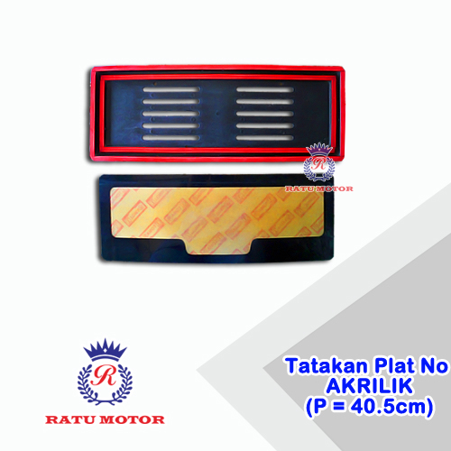 Tatakan Plat No + Cover Akrilik P= 40,5cm (2 Pcs)