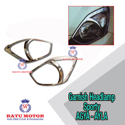 Garnish Headlamp AGYA 2013-2016 Model Sporty Chrome