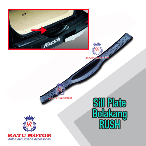 Sill Plate Belakang RUSH 2006-2017 Plastik Hitam Polos