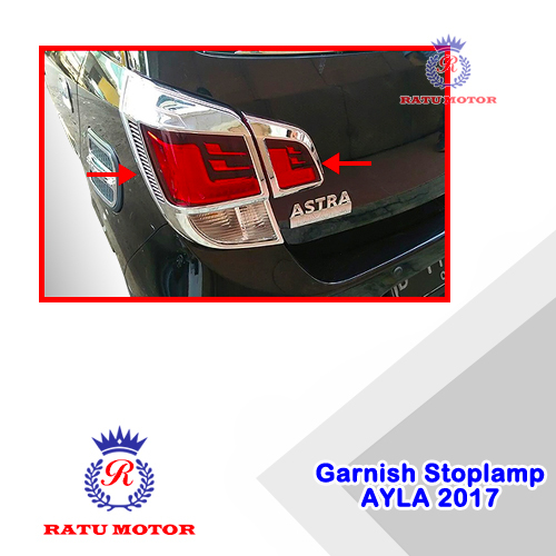 Garnish Stoplamp + Reflektor New AYLA 2017 Tipe R Chrome 4 Pcs