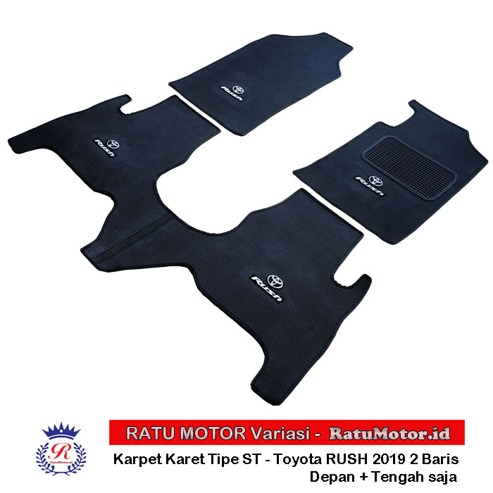 Karpet Karet tipe ST For Toyota RUSH 2018-Up (2 Baris) + LOGO 