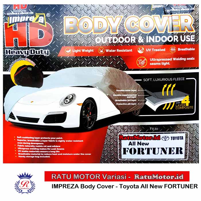 Body Cover IMPREZA HD for FORTUNER 2016-2018 WaterProof 4 Layers