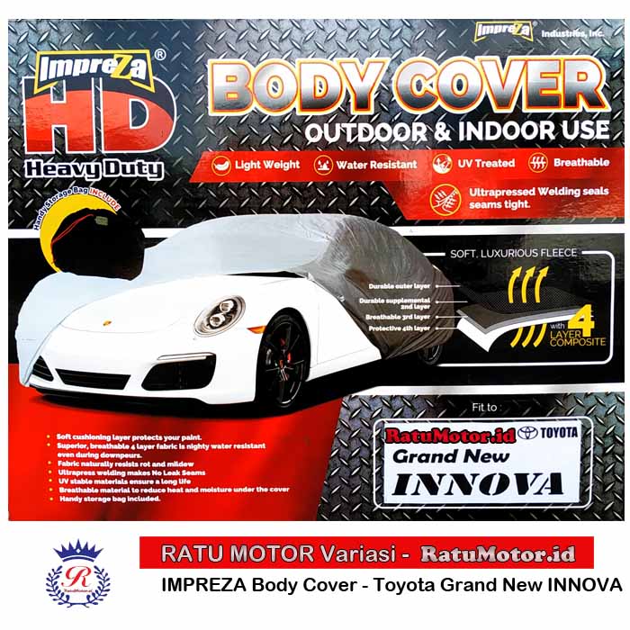 Impreza HD Body Cover For INNOVA 2005-2014 (L) - 4 Layers Waterproof