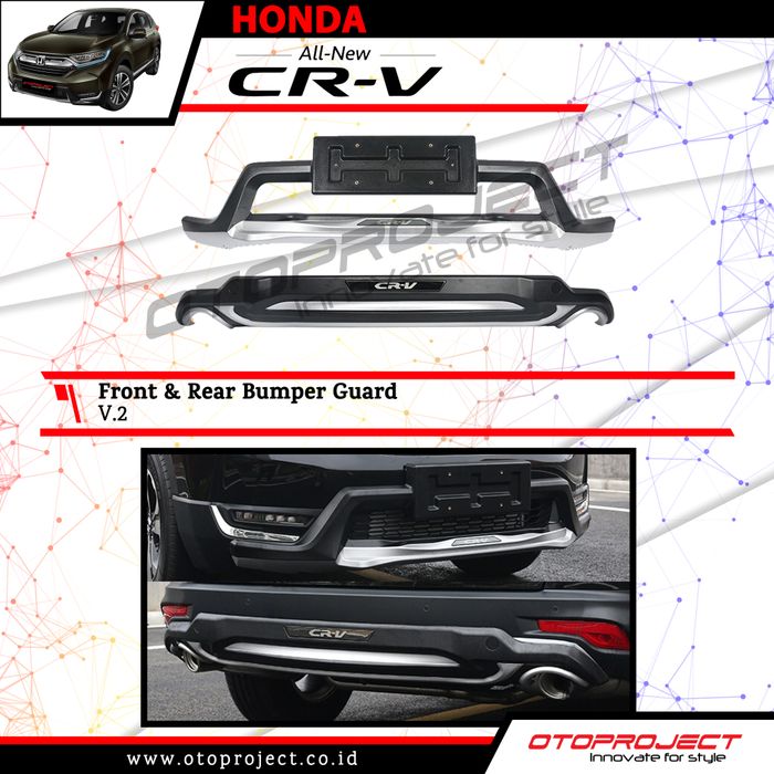 BUMPER GUARD V2 Honda CRV Turbo 2018 - Front & Rear / Pelindung Bumper