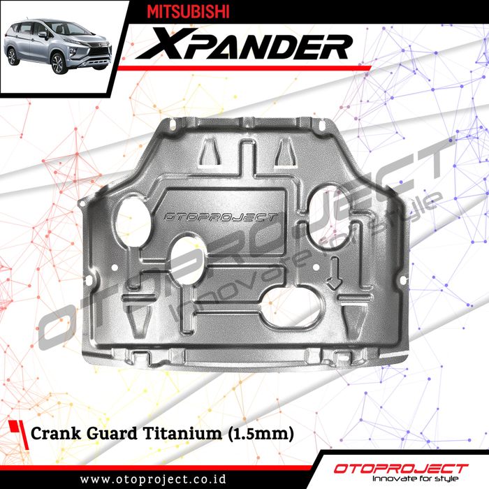 CRANK GUARD XPANDER 2019 - Pelindung Bawah Mesin Titanium Abu