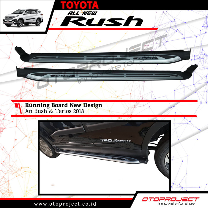 FOOTSTEP Running Board All New RUSH 2019 - New Design Pijakan Samping