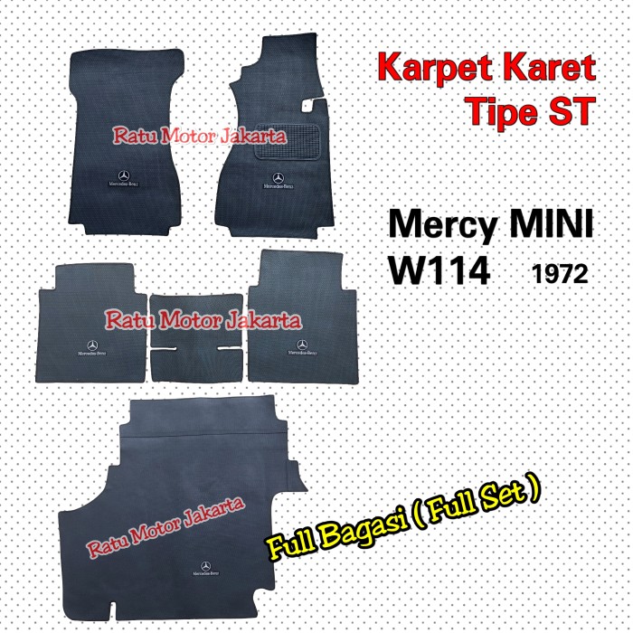 Karpet Karet Tipe ST Mrcedes Benz Mini W114 W115 1970 - Karpet Mercy FULL BAGASI