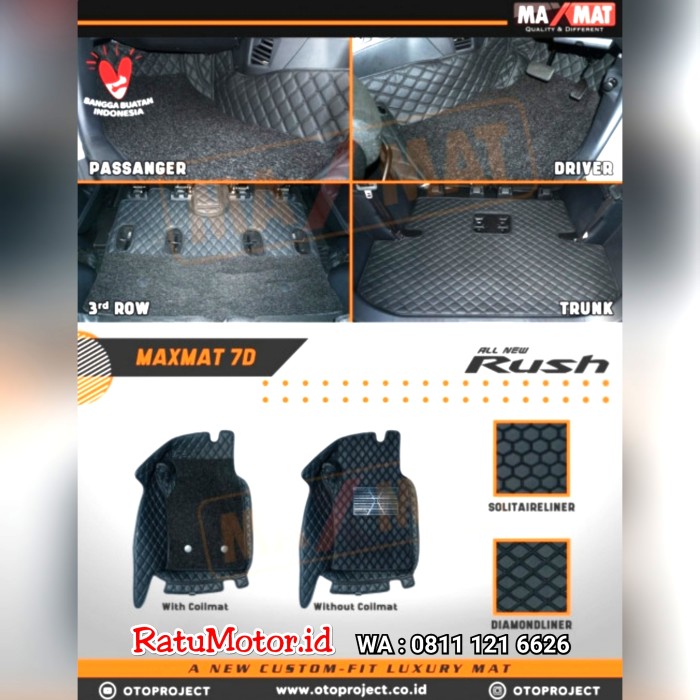 Karpet Mangkok MAXMAT 7D All New RUSH 2019 A/T Full Bagasi - Bukan 5D 3D