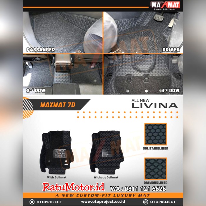 Karpet Mangkok MAXMAT 7D Nissan LIVINA 2019 Full Bagasi - Bukan 5D 3D